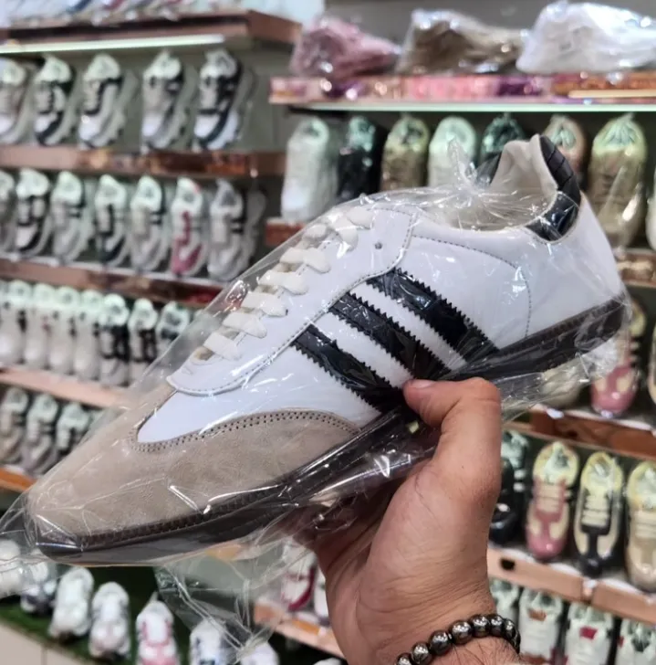 Classic Sport Sneakers – White, Black & Beige