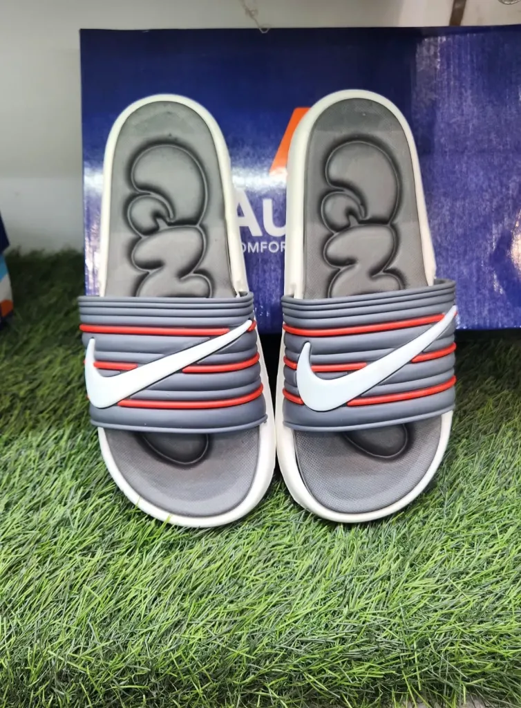 Nike Men’s Comfort Flip Flop – Grey & Red (6)